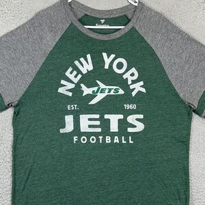 New York Jets T-Shirt Mens XL Green Grey Colorblock Short Sleeve Tee Fanatics